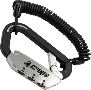 ELK 5ft Cable H.Silver, Locking Carabiner, Resettable 3 Dial Digit Combination Lock Carabiner Keychain for Bicycle, Motorcycle Helment and Others