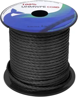 emma kites 100% UHMWPE Braided Cord 7/64~3/16"(Dia.) Heavy Duty Abrasion Resist. Low Stretch Utility Cord for Kites Surfing Whoopie Rigging Spearfishing Kayak Survival Repair, 1600~5500Lbs Spool