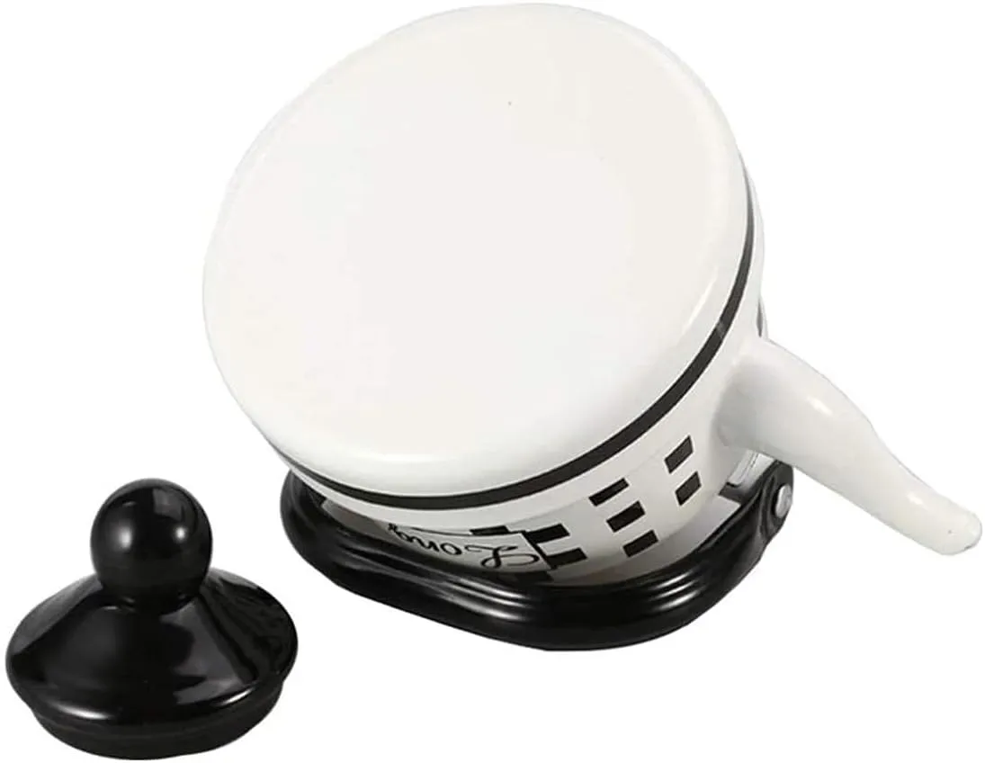 Enamel Camping Kettle, Lightweight Outdoor Boiling Pot for Backpackers, Hikers & Survival Kits(Black,1.1L)