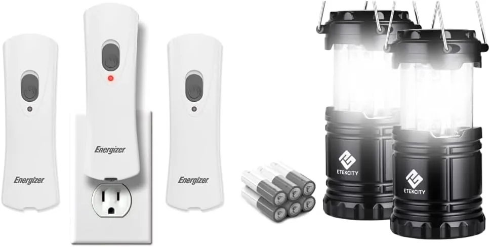 Energizer LED Rechargeable Plug-in Flashlights (3-Pack), Emergency Lights for Home Power Failure Emergency, Safety Plug-in Power Outage Light, Great for Hurricane Supplies, Black Outs, Power Failure