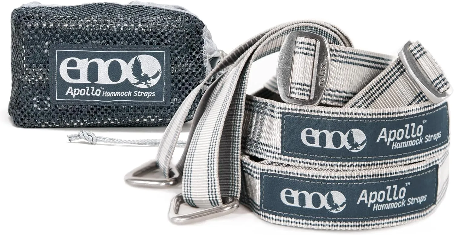 ENO Apollo Suspension System - Tree Strap for Hammock - Hammock Accessories for Backyard, Patio, or Balcony Furniture and Decor - Grey/Charcoal