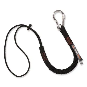 ergodyne® Squids 3105 Tool Lanyard with Aluminum Carabiner   Cinch-Loop, 15 lb Max Working Capacity, 32" to 48", Black, 100/Pack