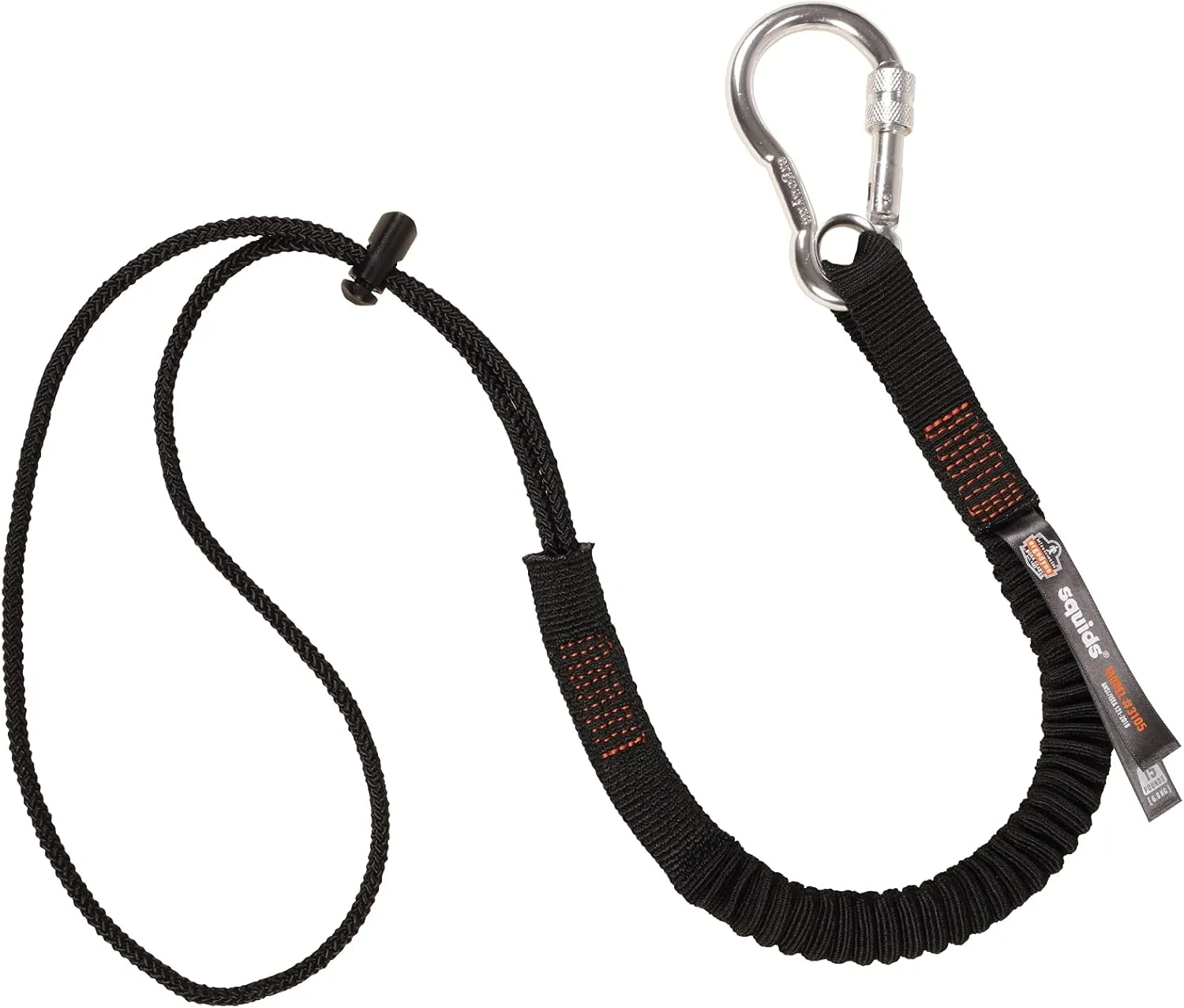 Ergodyne Squids 3105 Tool Lanyard with Aluminum Screw Lock Carabiner, Tool Weight Capacity 15 lbs