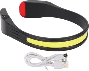 EVTSCAN Rechargeable lamp, IPX4 Waterproof, COB Light, Red LED Tail Light, Ergonomic Design, USB C Charging, Hands for Camping, Hiking, Running