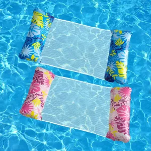 EWUVP Pool Floats Adult, Inflatable Pool Floats, 4-in-1 Multi-Purpose Rafts Lounger Water Hammock for Swimming Pool, Thick PVC Pool Floaties for Adults Vacation