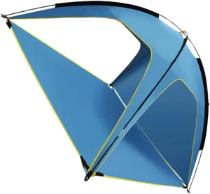 Family-Friendly Hiking Tent Quick Opening Rainproof Beach Tent Camping Accessory 3-Sided Ventilation Large Space Polyester Silver Coated