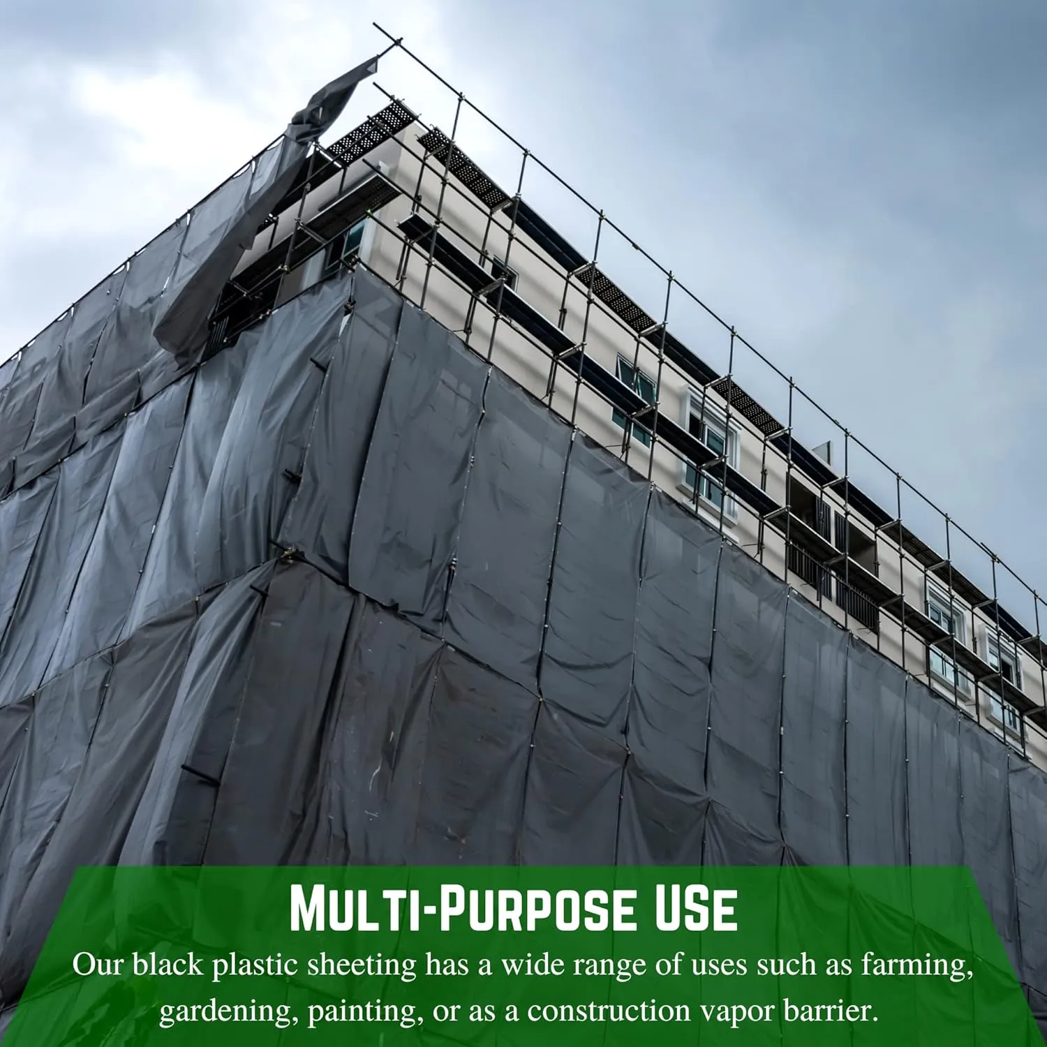 Farm Plastic Supply - Black Plastic Sheeting - 10 mil - (10' x 100') - Black Plastic Tarp, Polyethylene Vapor Barrier Plastic Sheeting, Black Painters Tarp, Roll of Heavy Duty Plastic