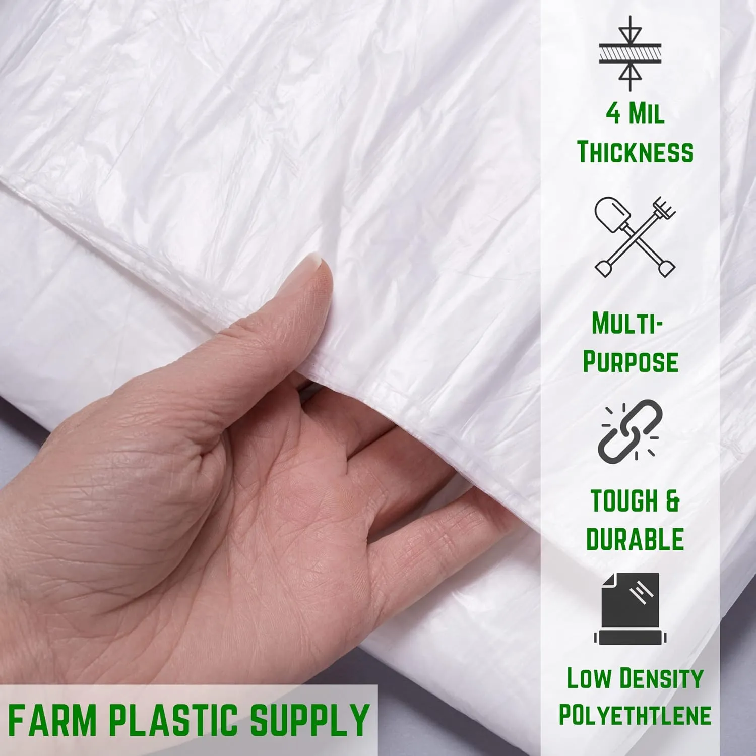 Farm Plastic Supply - Clear Plastic Sheeting - 4 mil - (3' x 200') - Thick Plastic Sheeting, Heavy Duty Polyethylene Film, Drop Cloth Vapor Barrier Covering for Crawl Space