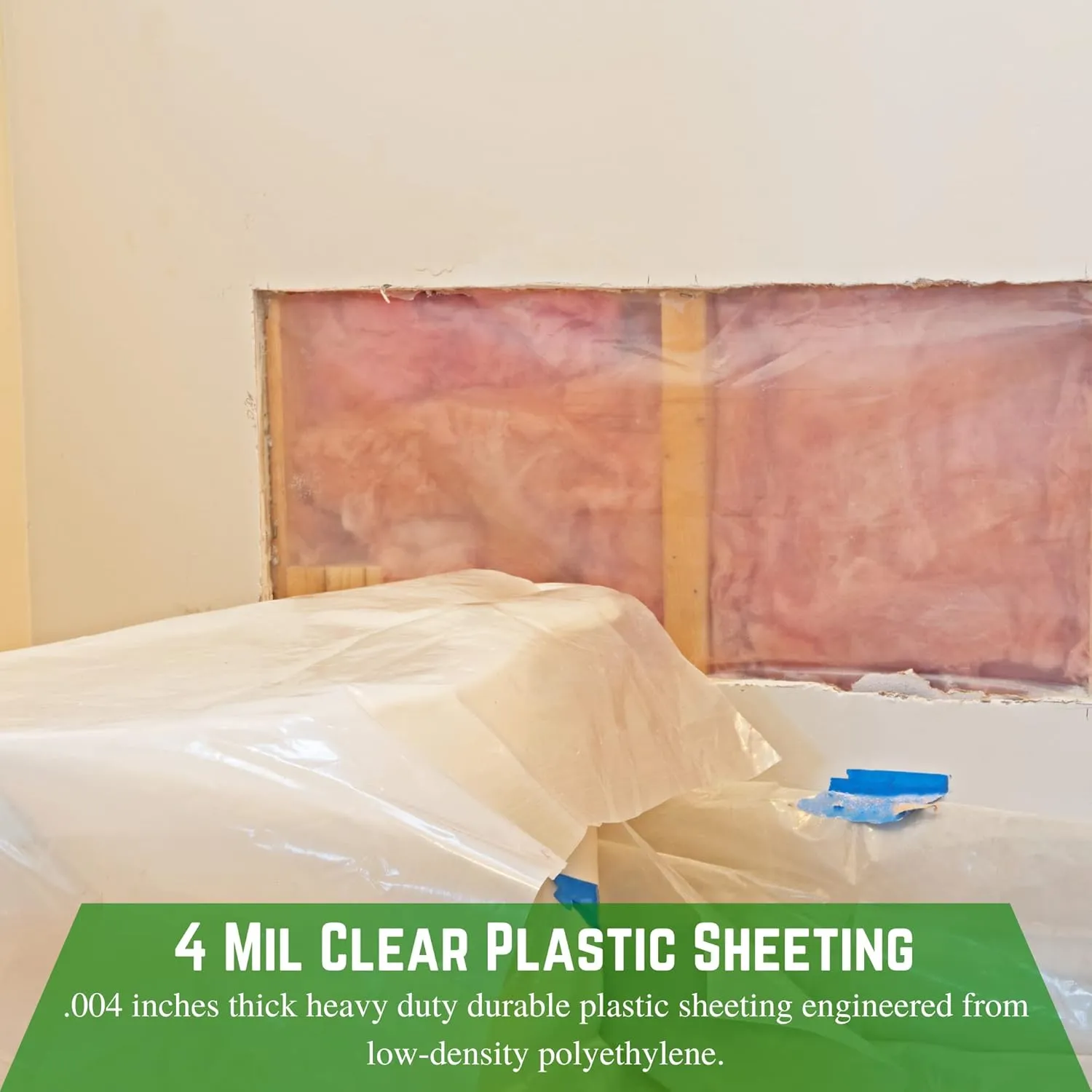 Farm Plastic Supply - Clear Plastic Sheeting - 4 mil - (3' x 200') - Thick Plastic Sheeting, Heavy Duty Polyethylene Film, Drop Cloth Vapor Barrier Covering for Crawl Space