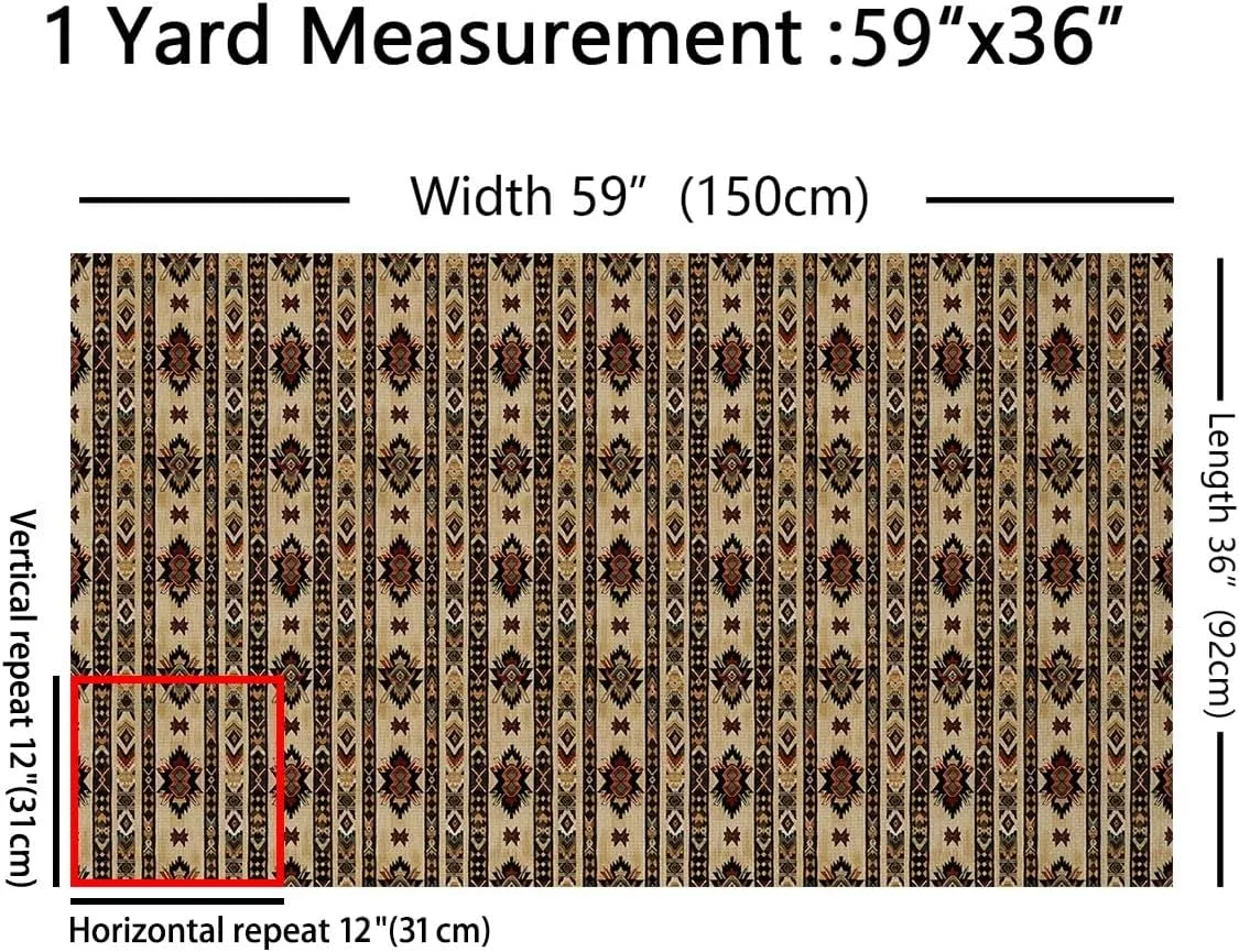 Feelyou 10 Yards Geometric Southwestern Tribal Native American Indian Design Waterproof Polyester Upholstery Fabric by The Yard