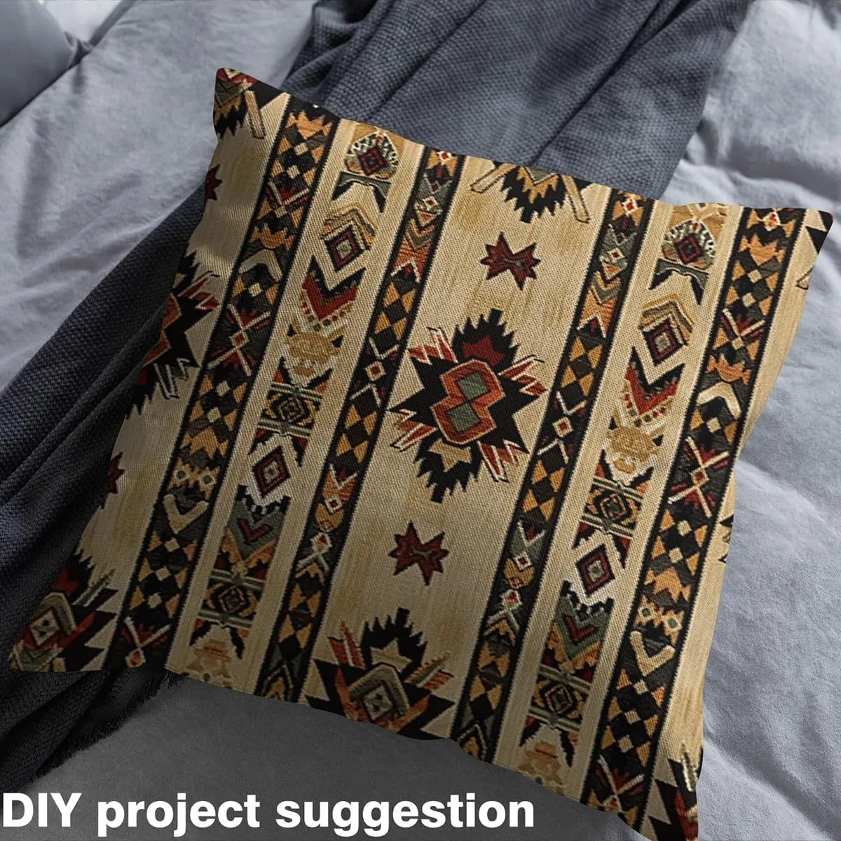 Feelyou 10 Yards Geometric Southwestern Tribal Native American Indian Design Waterproof Polyester Upholstery Fabric by The Yard