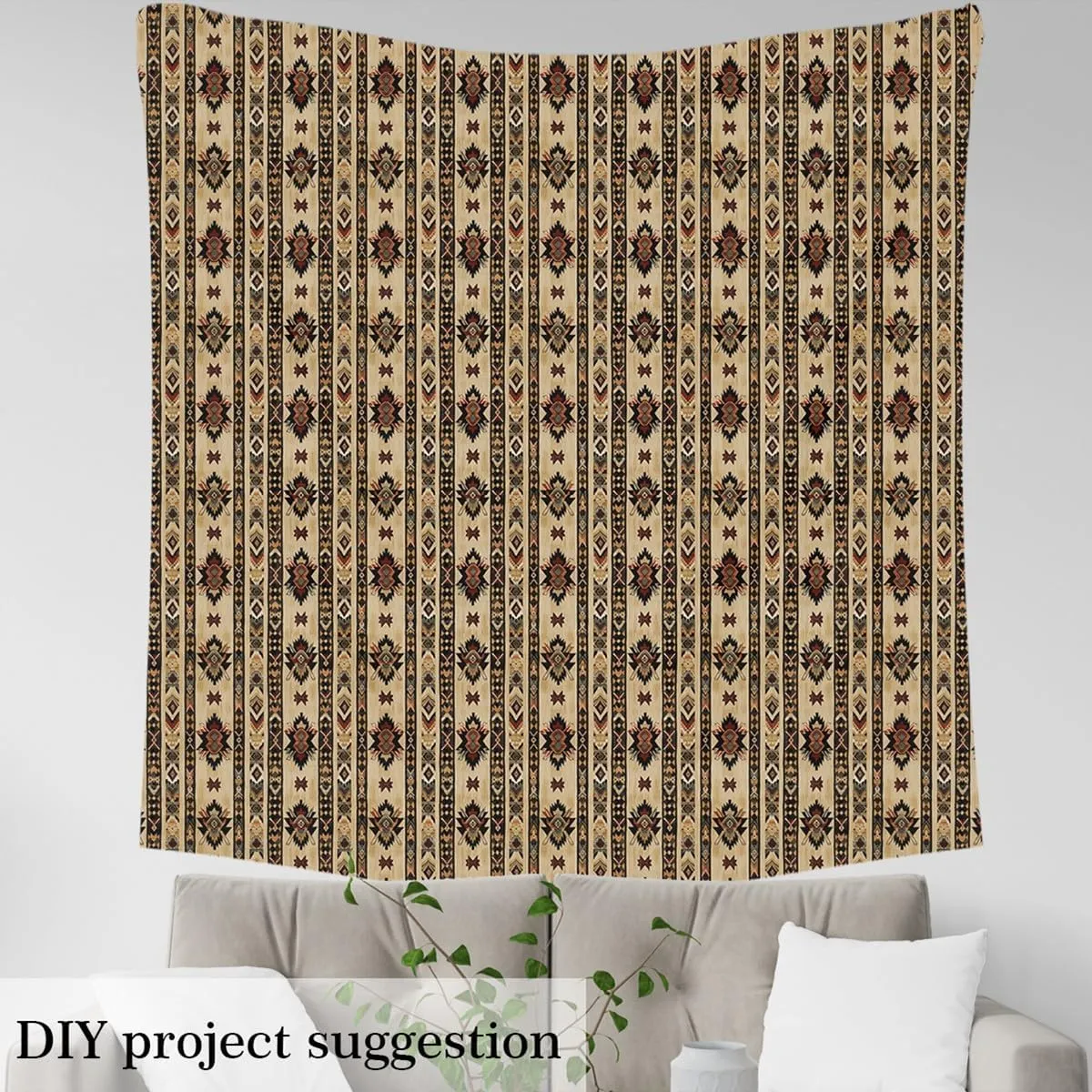 Feelyou 10 Yards Geometric Southwestern Tribal Native American Indian Design Waterproof Polyester Upholstery Fabric by The Yard