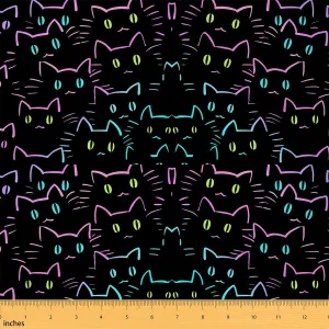 Feelyou Cat Waterproof Outdoor Fabric 3 Yard Cartoon Cat Fabric by The Yard for Love Cat Upholstery Fabric for Chairs Women Men Ultra Soft Decor Cute Kitten Animals Theme Reupholstery Fabric Decor
