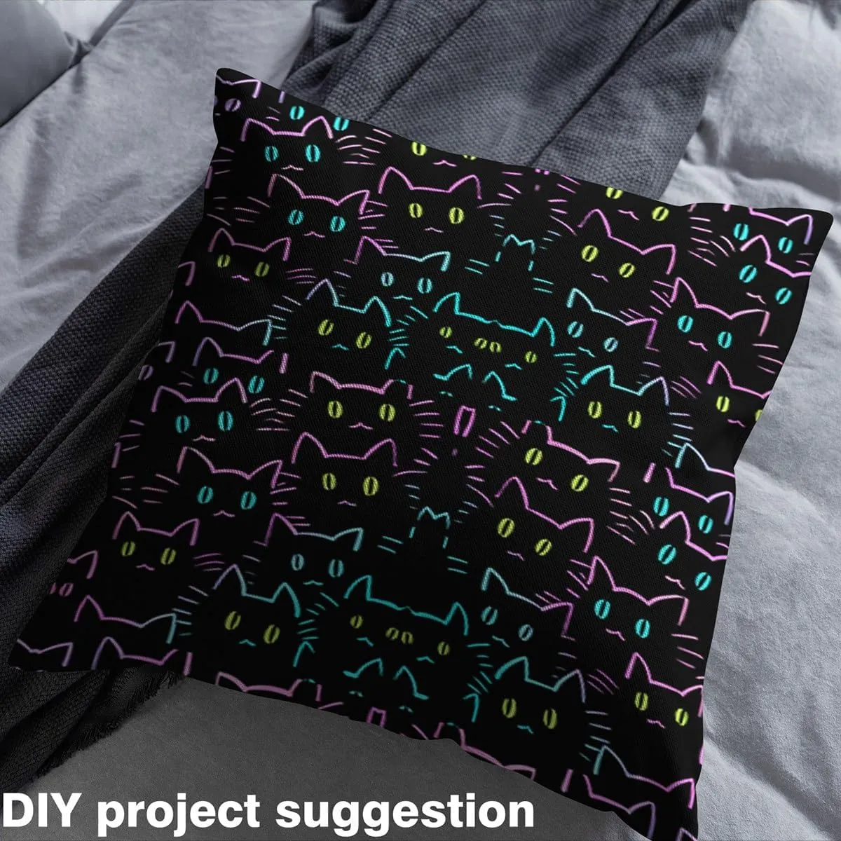Feelyou Cat Waterproof Outdoor Fabric 3 Yard Cartoon Cat Fabric by The Yard for Love Cat Upholstery Fabric for Chairs Women Men Ultra Soft Decor Cute Kitten Animals Theme Reupholstery Fabric Decor