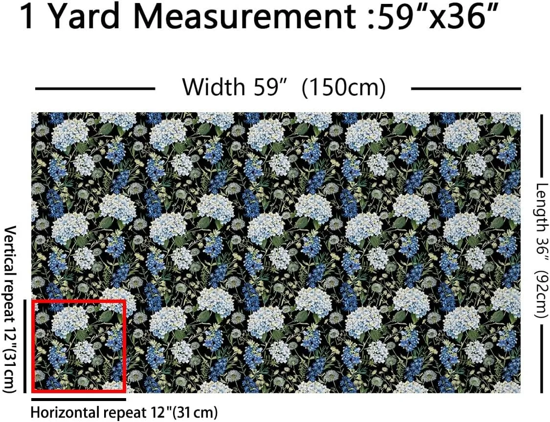 Feelyou Floral Waterproof Outdoor Fabric 2 Yard Botanical Fabric by The Yard Kids Women Men Ultra Soft Flower Upholstery Fabric for Chairs Garden Theme Reupholstery Fabric Decor Room Decor