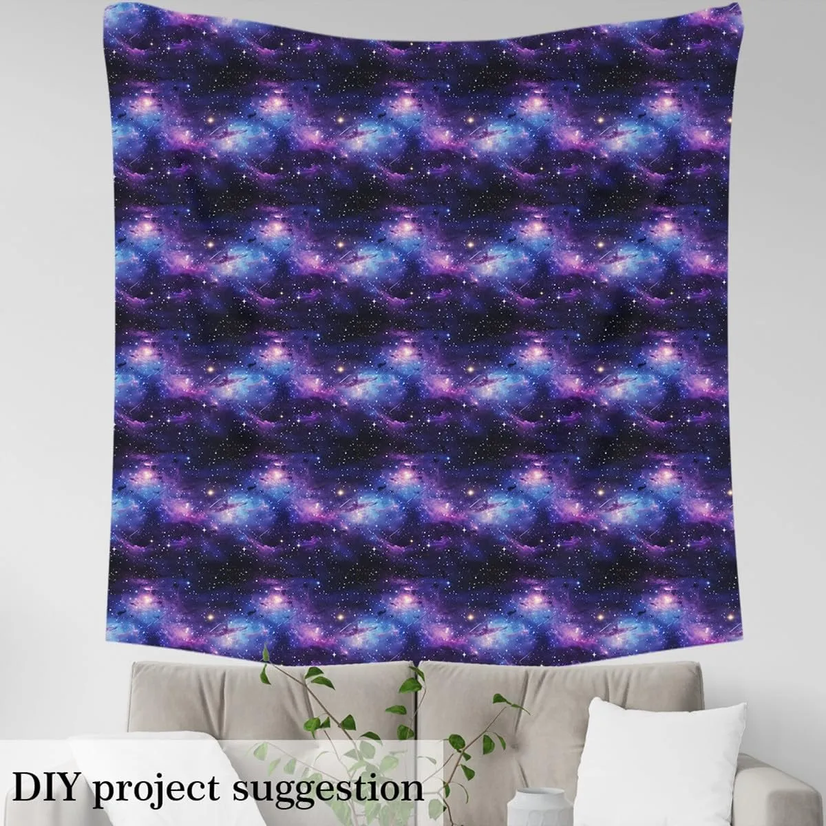 Feelyou Galaxy Fabric by The Yard 2 Yards Outer Space Decorative Waterproof Outdoor Fabric for Boys Girls Universe Printed Upholstery Fabric for Chairs Starry Sky DIY Reupholstery Fabric