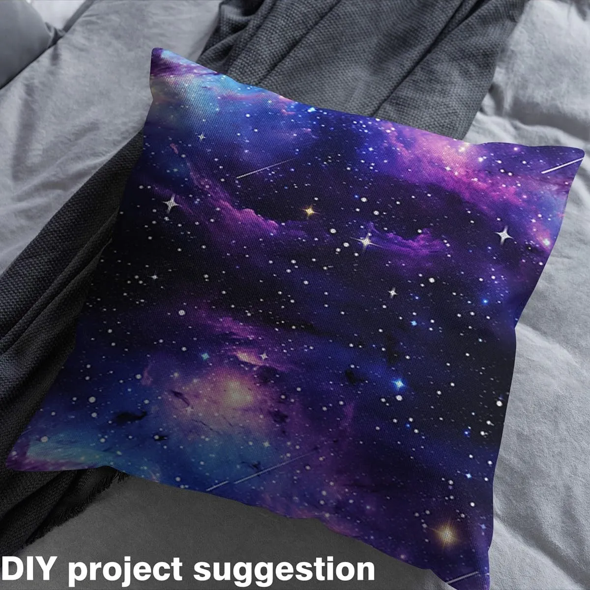 Feelyou Galaxy Fabric by The Yard 2 Yards Outer Space Decorative Waterproof Outdoor Fabric for Boys Girls Universe Printed Upholstery Fabric for Chairs Starry Sky DIY Reupholstery Fabric