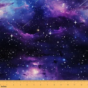 Feelyou Galaxy Fabric by The Yard 2 Yards Outer Space Decorative Waterproof Outdoor Fabric for Boys Girls Universe Printed Upholstery Fabric for Chairs Starry Sky DIY Reupholstery Fabric