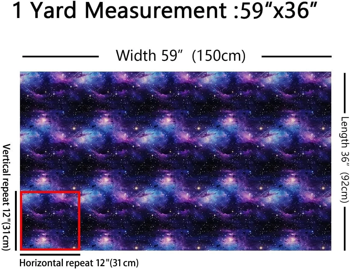 Feelyou Galaxy Fabric by The Yard 2 Yards Outer Space Decorative Waterproof Outdoor Fabric for Boys Girls Universe Printed Upholstery Fabric for Chairs Starry Sky DIY Reupholstery Fabric