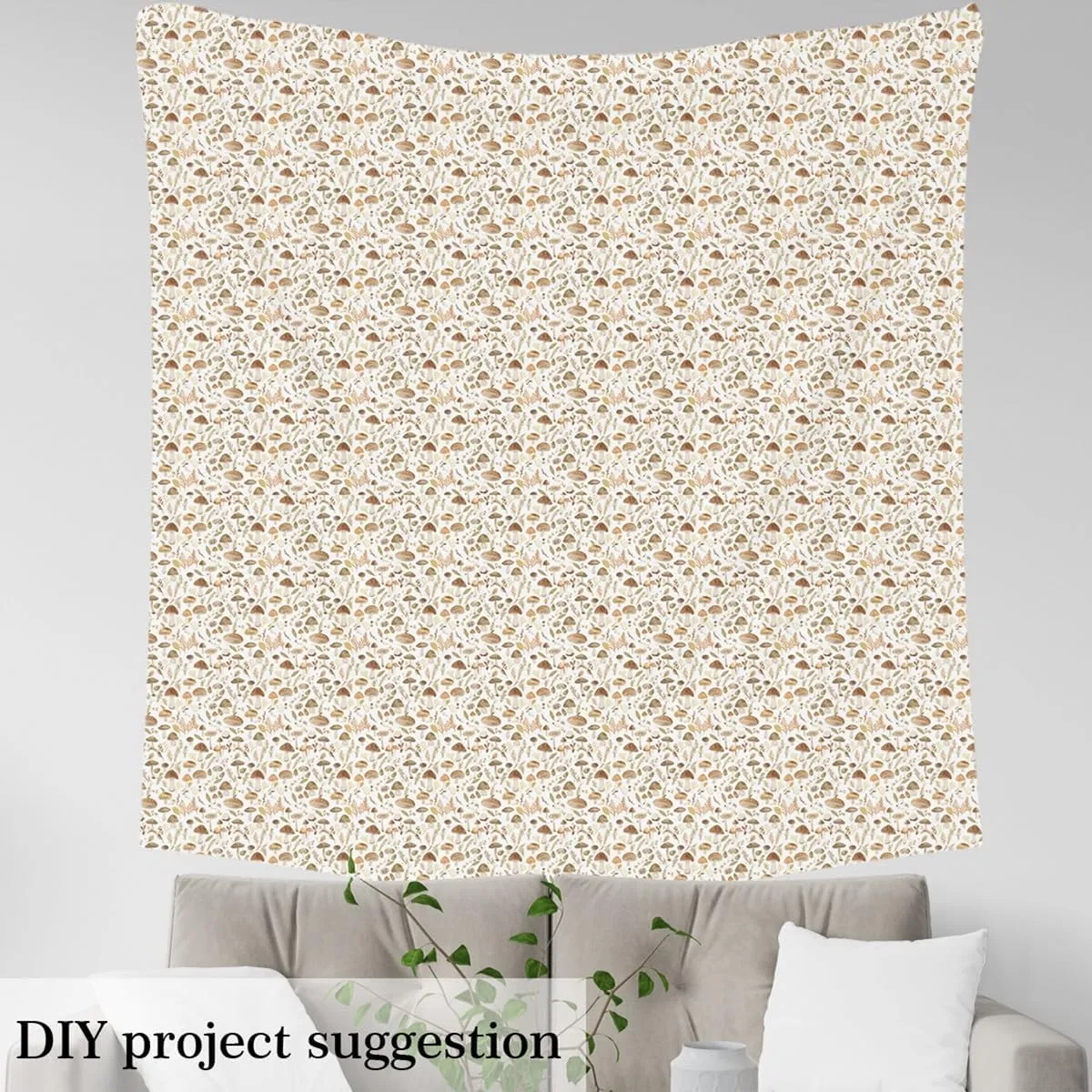 Feelyou Kids Mushrooms Fabric by The Yard 3 Yards Cute Wild Fungus Upholstery Fabric for Chairs Outdoor Fabric Fall Botanical Plants Print Decorative Waterproof Outdoor Fabric Women Men