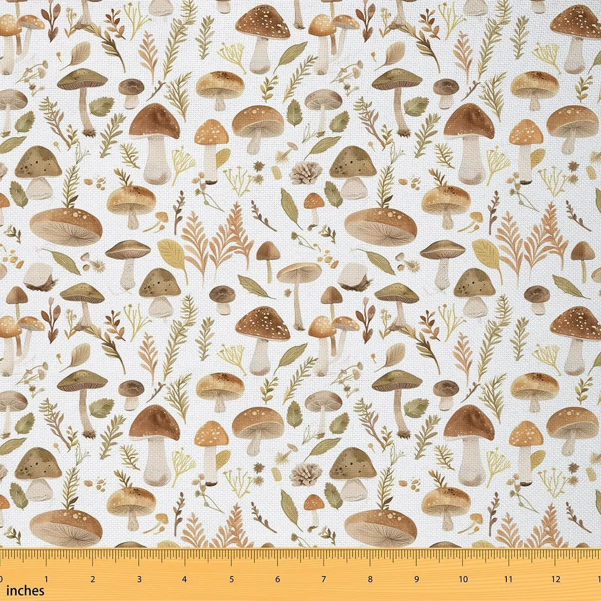 Feelyou Kids Mushrooms Fabric by The Yard 3 Yards Cute Wild Fungus Upholstery Fabric for Chairs Outdoor Fabric Fall Botanical Plants Print Decorative Waterproof Outdoor Fabric Women Men