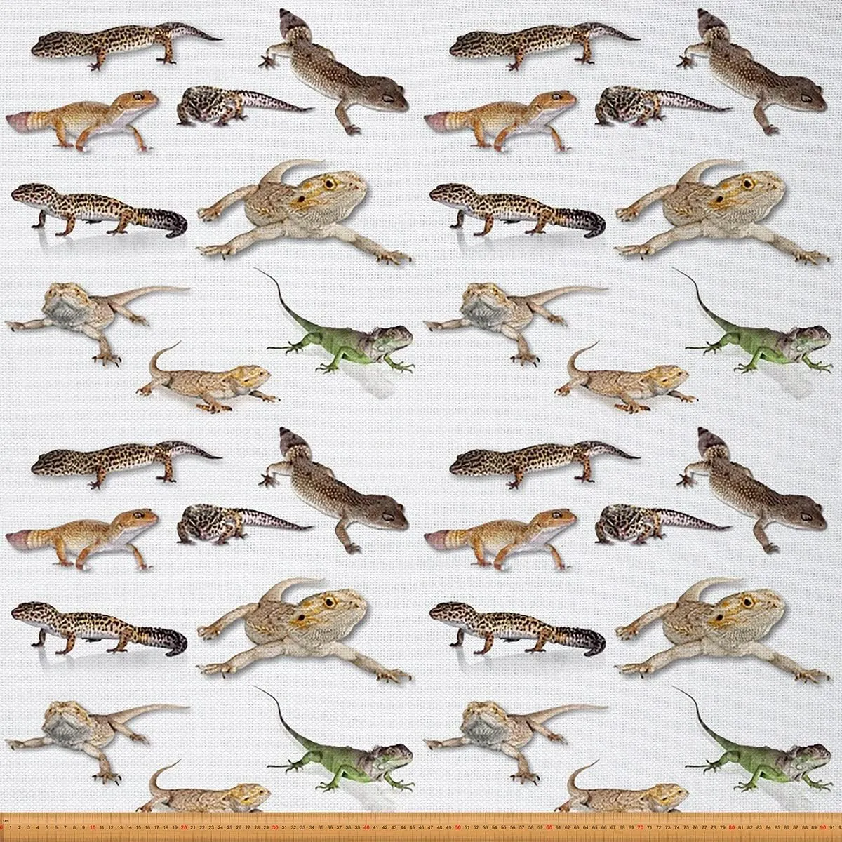 Feelyou Lizard Upholstery Fabric for Chairs, Reptile Fabric by The Yard, Lizard Family Nature Animal Wildlife Decorative Fabric for Upholstery and Home DIY Projects, 2 Yards, Brown White
