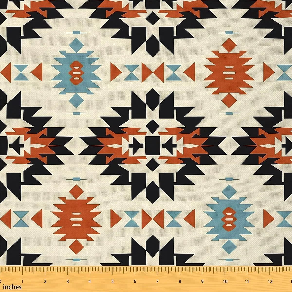 Feelyou Orange Southwestern Upholstery Fabric for Chairs 1 Yard Geometric Fabric by The Yard Tribal Native American Indian Design Decorative Waterproof Fabric Decor Exotic Stripe Line Outdoor Fabric