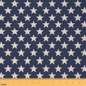 Feelyou Star Fabric by The Yard, American Flag Upholstery Fabric, Independence Themeds of Freedom Decorative DIY Projects, Indoor Outdoor, 2 Yards, Navy Blue