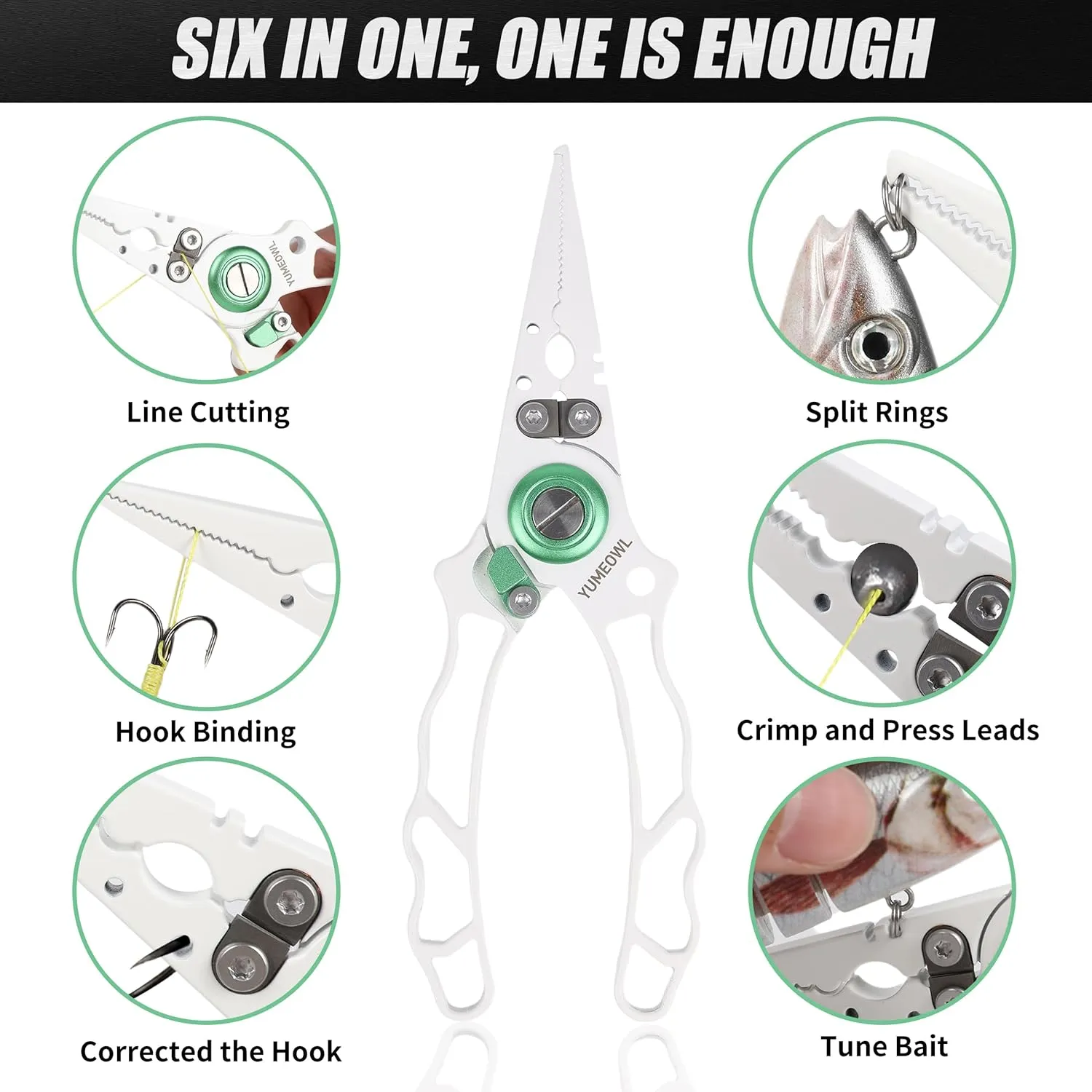 Fishing Pliers with Innovative Ergonomical Handle, Corrosion Saltwater Resistant,Fishing Multitool Hook Remover Braided Fishing Line Cutting, Split Ring with Coiled Lanyard and Sheath