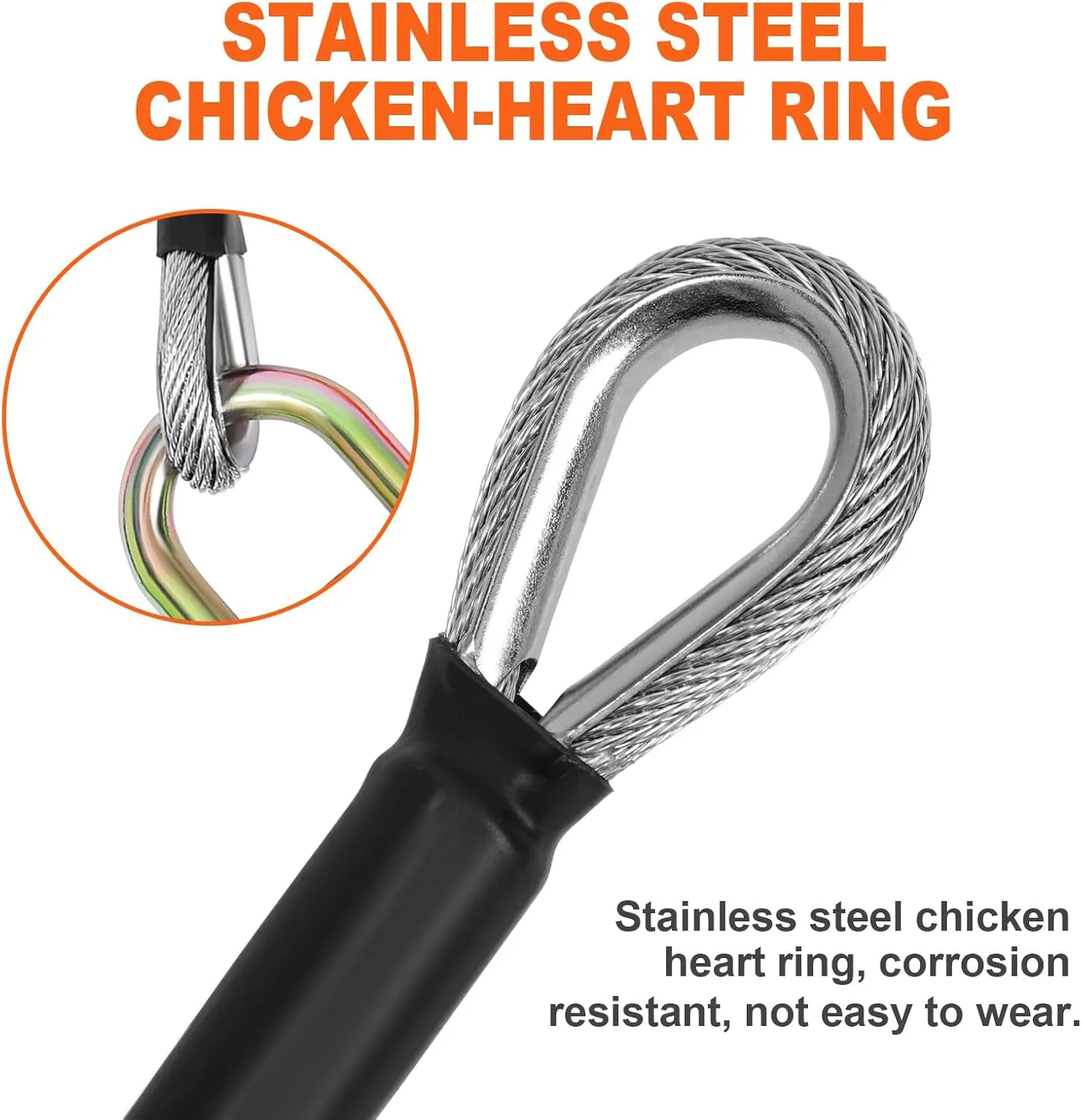 Flip Line, Wire Core Flipline 1/2" X 16', Wire Core Flip Line Kit with Triple Lock Carabiner Adjuster, Steel Swivel Snap, Climbing Flipline for Fall Protection, Arborist, Tree Climbers