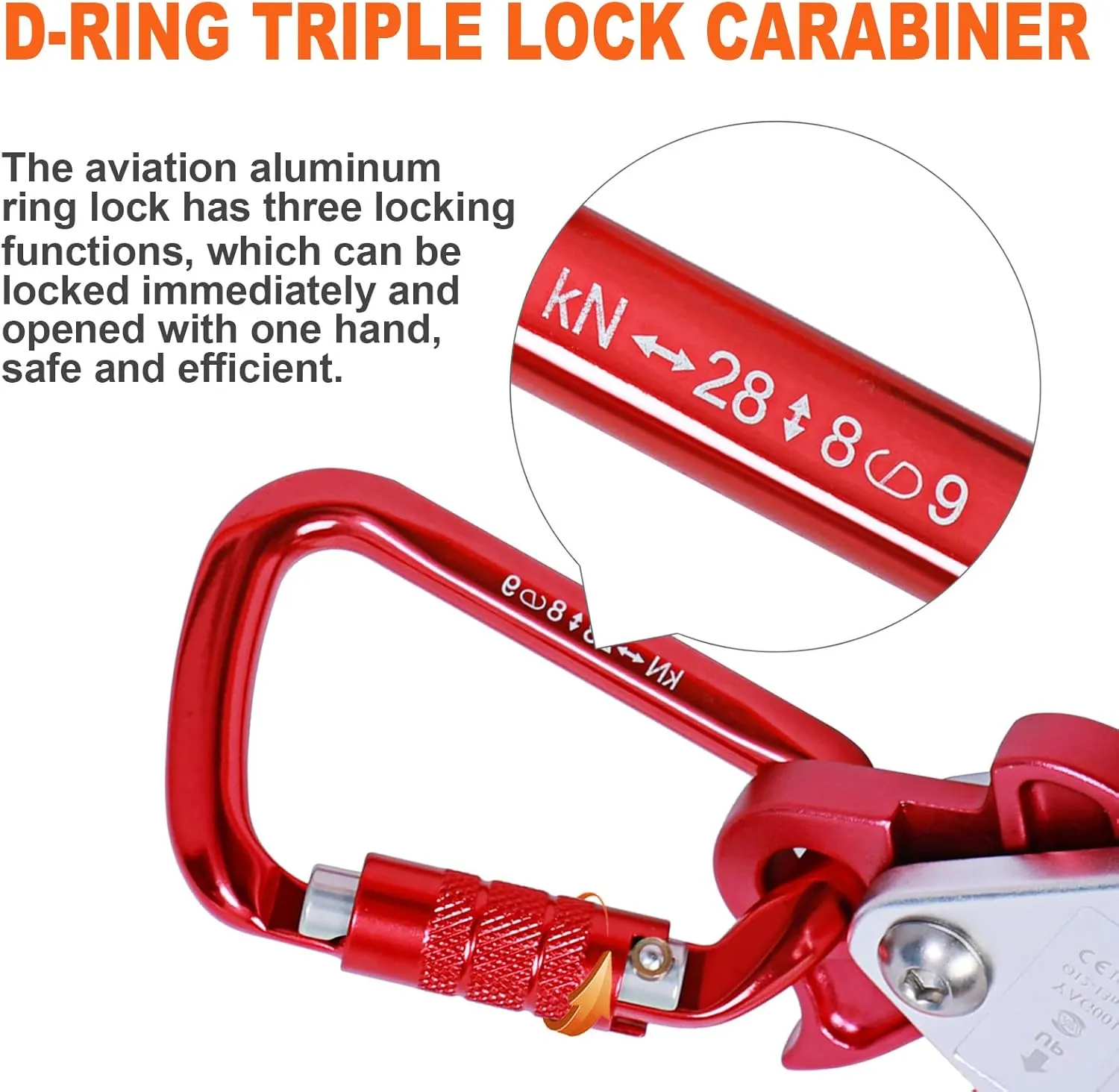 Flip Line, Wire Core Flipline 1/2" X 16', Wire Core Flip Line Kit with Triple Lock Carabiner Adjuster, Steel Swivel Snap, Climbing Flipline for Fall Protection, Arborist, Tree Climbers