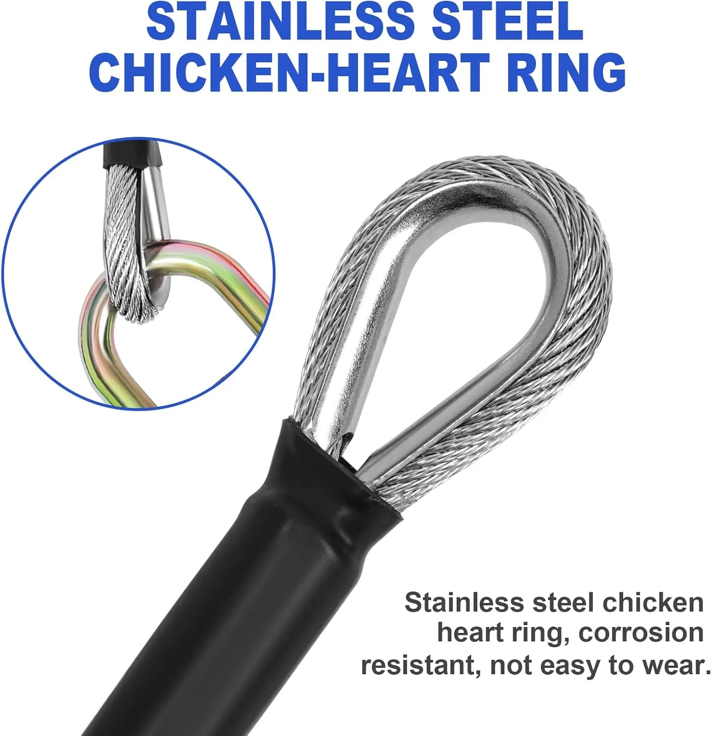 Flip Line, Wire Core Flipline 1/2" X 8', Wire Core Flip Line Kit with Triple Lock Carabiner Adjuster, Steel Swivel Snap, Climbing Flipline for Fall Protection, Arborist, Tree Climbers, Blue