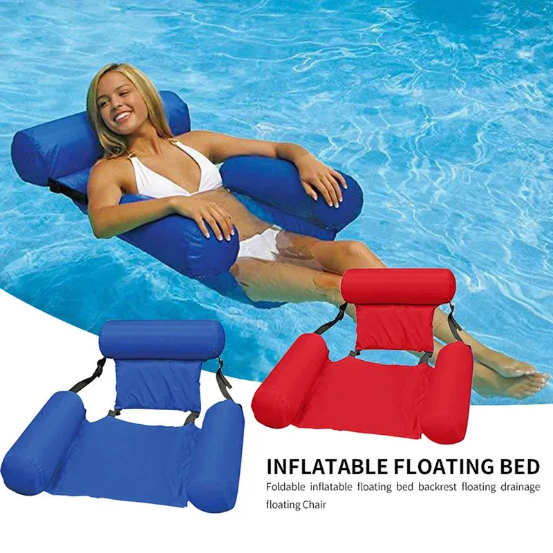 Floating Pool Water Hammock Lounger - Inflatable Pool Float Chair