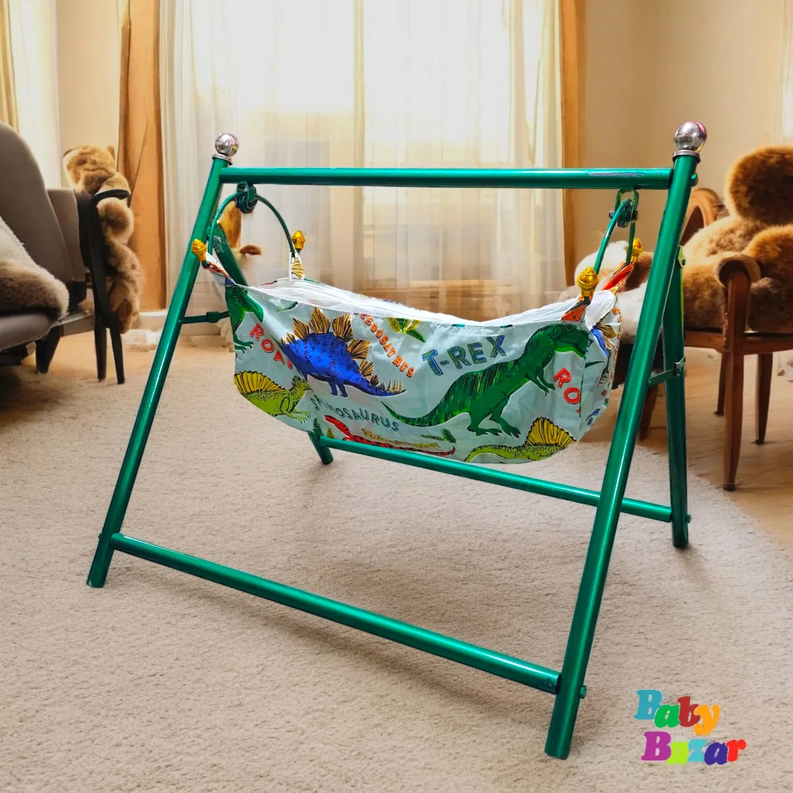 Foldable Baby Jhuli Swing with Sturdy Metal Frame – Safe & Comfortable