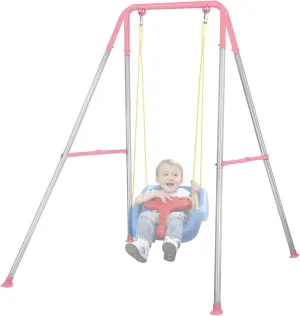Foldable Baby Swing Frame, Heavy Duty Metal A-Frame Swing Sets for Most Toddlers Swings/Baby Jumper/Hammock Chair, Easy to Assemble, Portable to Store, Holds up to 200lb