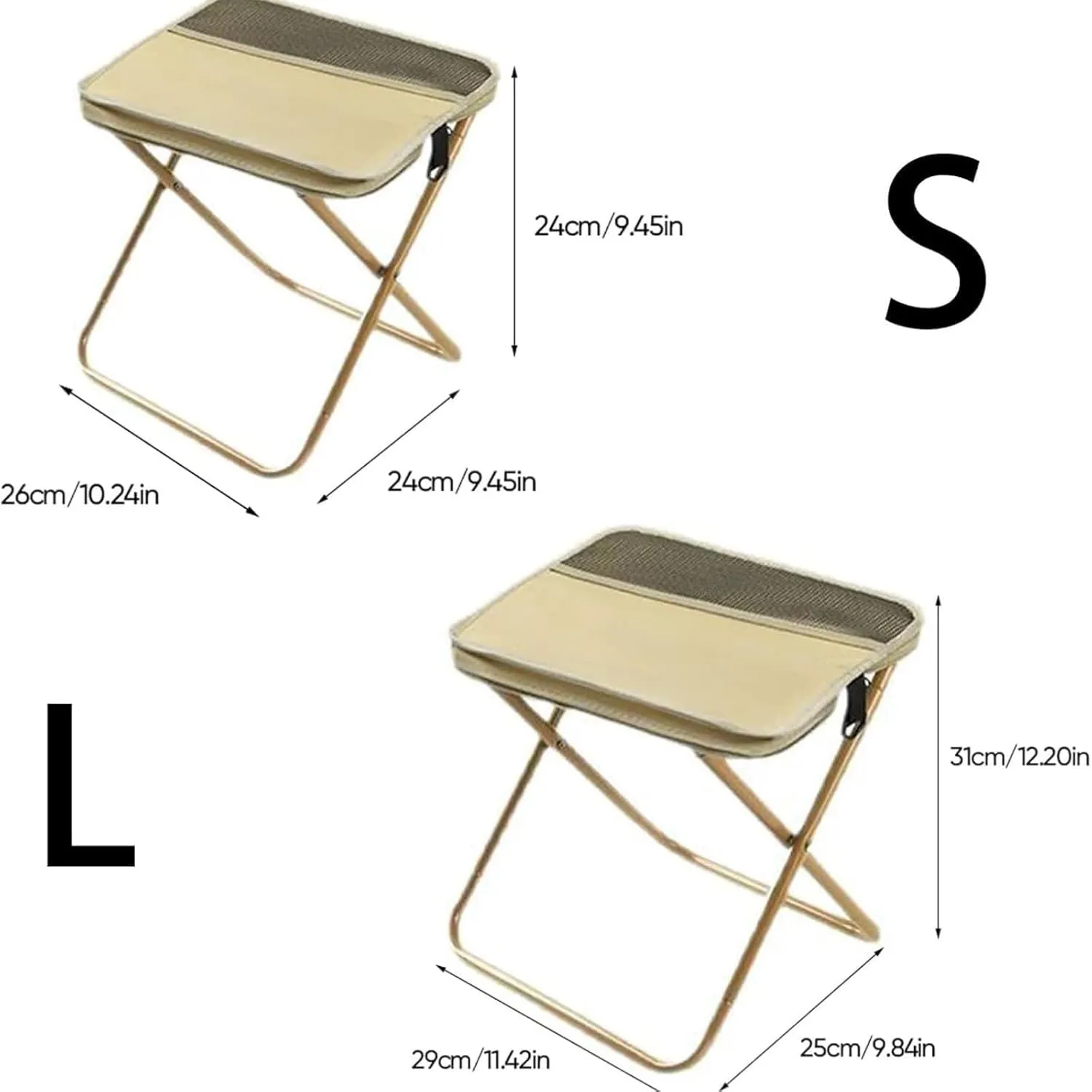 Foldable Backpack Stool, Portable Ultra Lightweight Camping Stool with Adjustable Shoulder Strap, Suitable for Camping, Fishing, Hiking or Outdoor Barbecue, Can Bear 250 Lb Weight (Small-B)