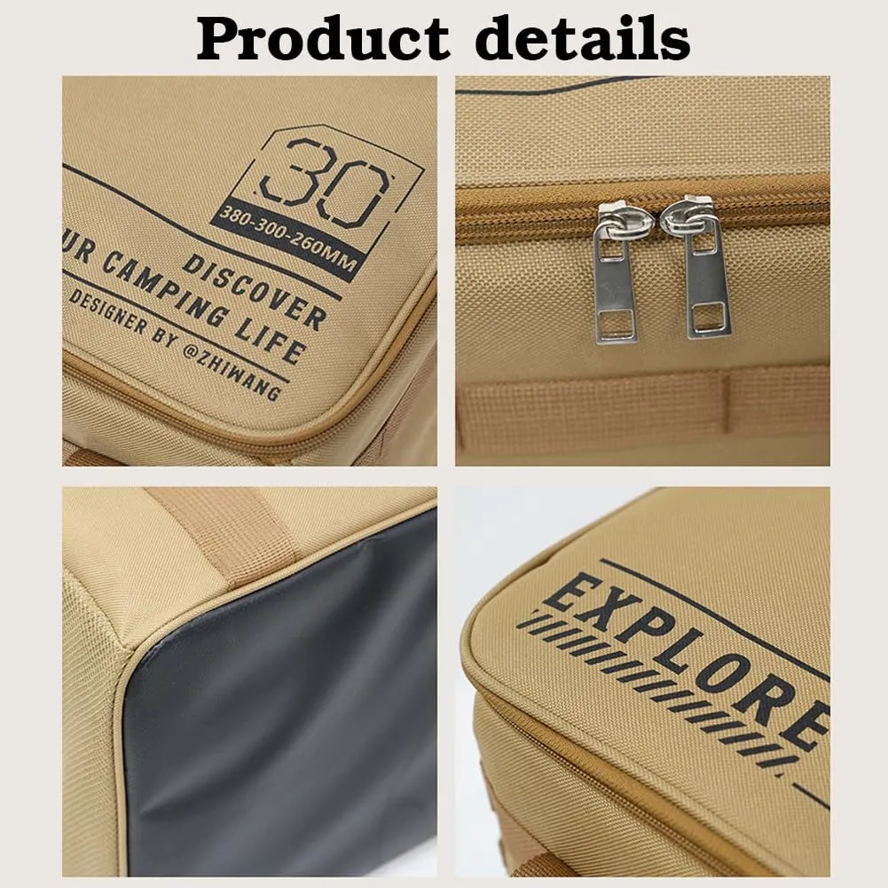 Foldable Camping Storage Bag & Camp Kitchen Organizer – Tactical Storage Box for Camping Essentials, Picnic Gear, Cookware – Large Capacity, Waterproof Oxford Fabric