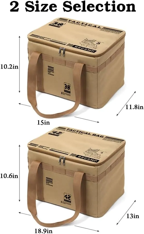 Foldable Camping Storage Bag & Camp Kitchen Organizer – Tactical Storage Box for Camping Essentials, Picnic Gear, Cookware – Large Capacity, Waterproof Oxford Fabric