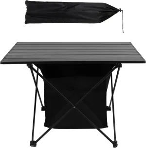 Foldable Camping Table, with Storage Basket Ultralight Aluminum Camp Table, with Carry Bag - Lightweight and Portable, for Indoor,Outdoor,Camping,Beach,Backyard,BBQ, Party,Patio,Picnic (L)