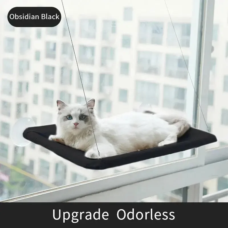 Foldable Cat Window Perch Bed Hammock Cat Window Wall Perch Hammock Seat with 4 Strong Suction Cups