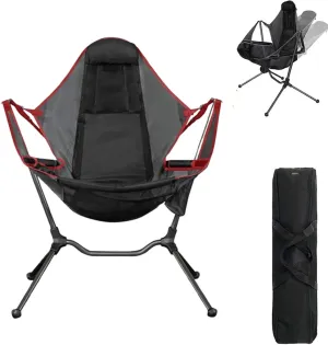 Foldable Hammock Moon Chair with Adjustable Backrest- Ultra Lightweight Portable Camping Chair for Outdoor, Beach, Picnic | 150kg Capacity, Quick Setup (red)