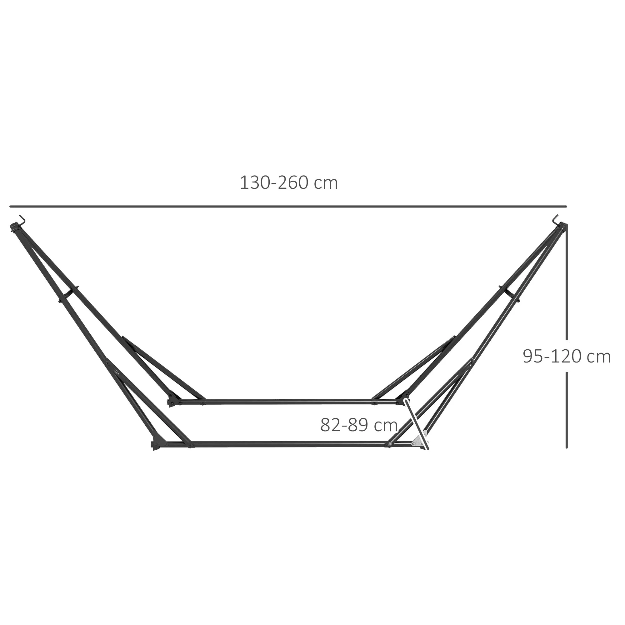 Foldable Hammock Stand, Portable Hammock with Metal Frame, 2 in 1 Hammock Net Stand, Hammock Chair Stand with Carry Bag, Load Capacity 120kg, for Patio, Garden, Yard, Black