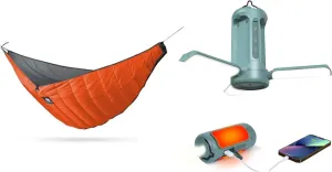 Foldable Lantern   Hammock Underquilt, Rechargeable LED Light with 5 Modes, Orange Single Under Quilt for Hammocks for Outdoor Camping