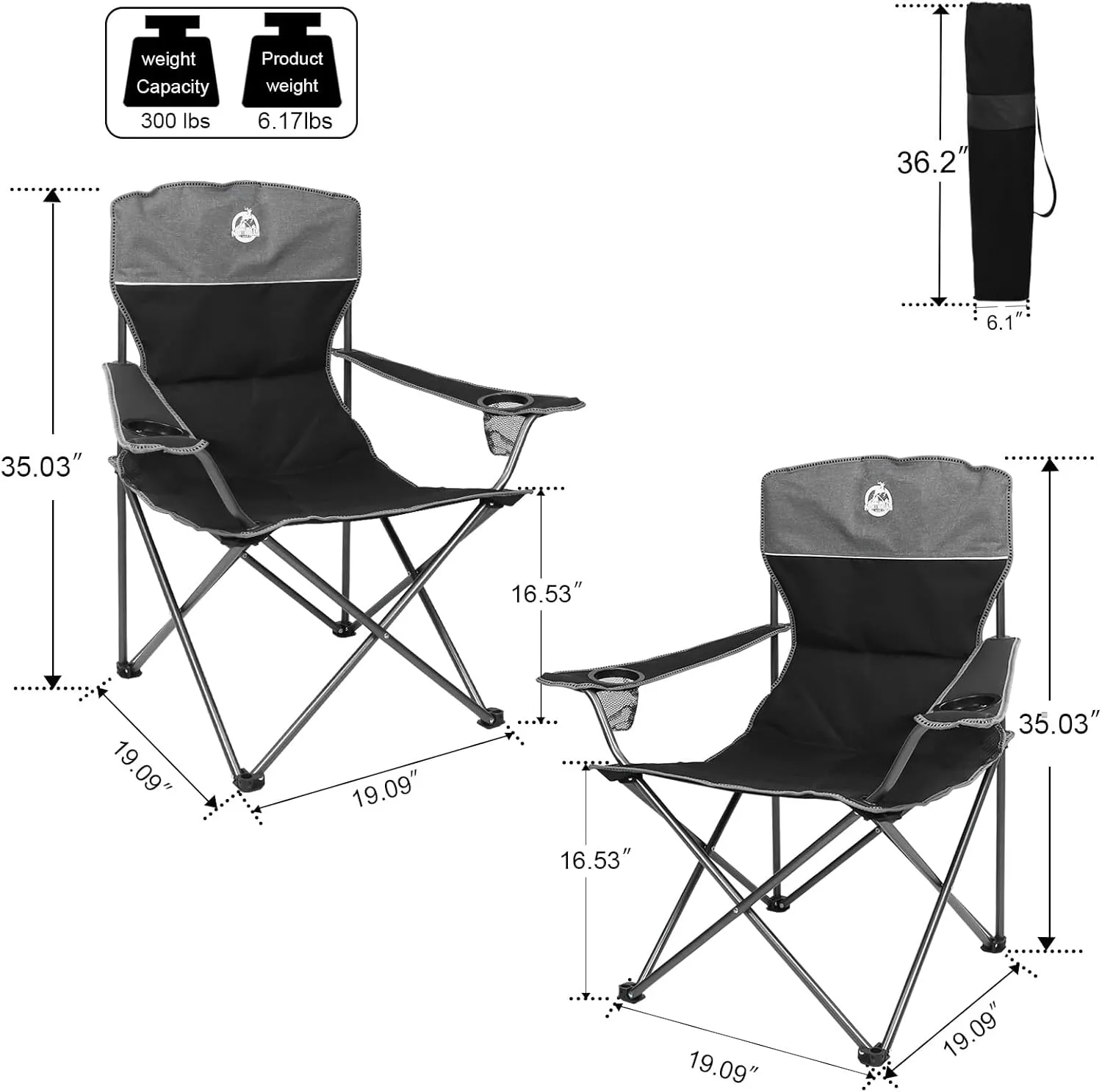 Folding Camping Chair Set of 4, Portable Collapsible Conversation Set w/1 Sofa, 2 Single Chairs, 1 Table for Family Patio, Outdoor Travel,Beach(Black)