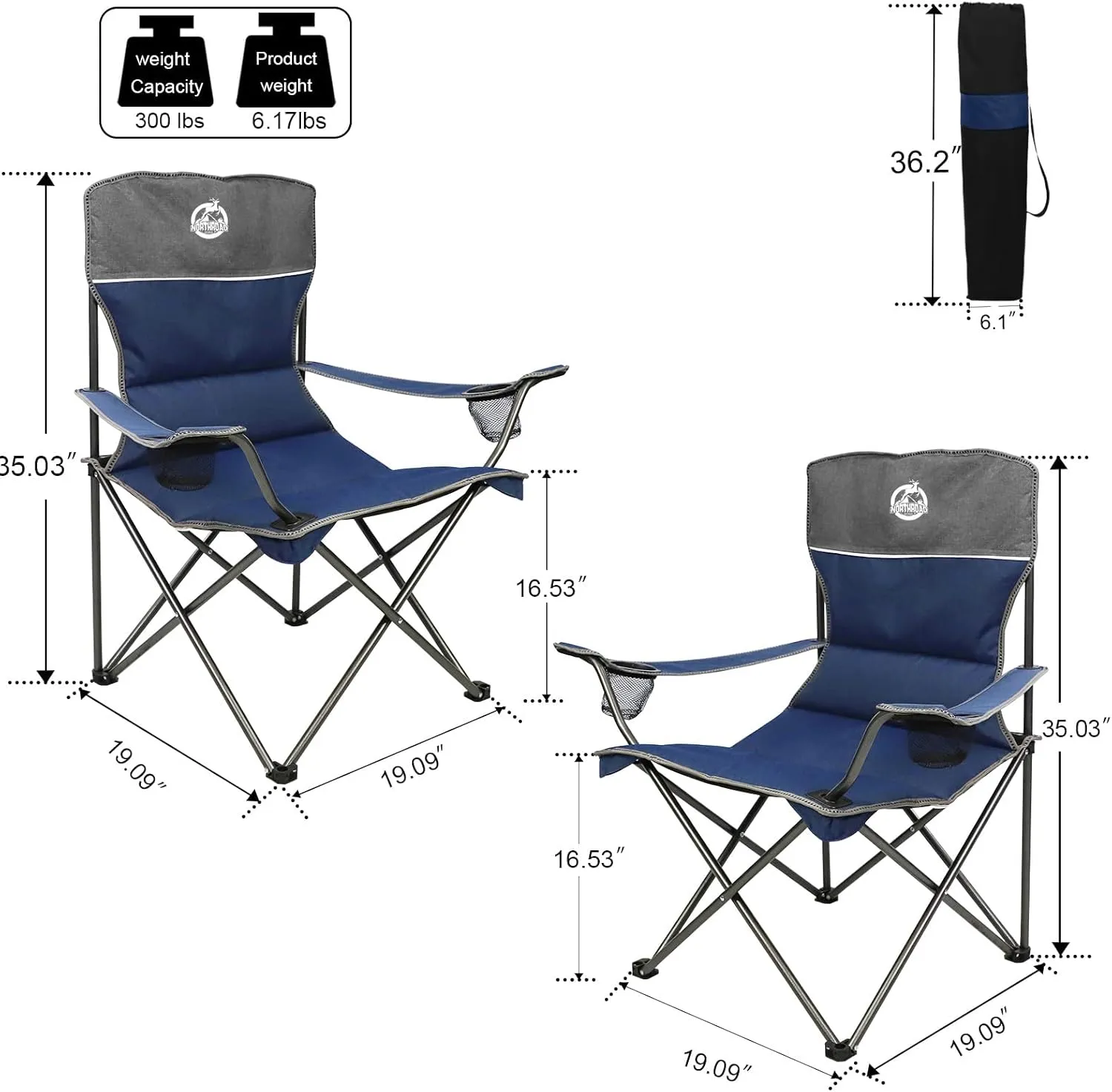 Folding Camping Chair Set of 4,Portable Collapsible Conversation Set w/1 Sofa,2 Single Chairs and 1 Table for Family Patio,Outdoor Travel,Beach(Blue)