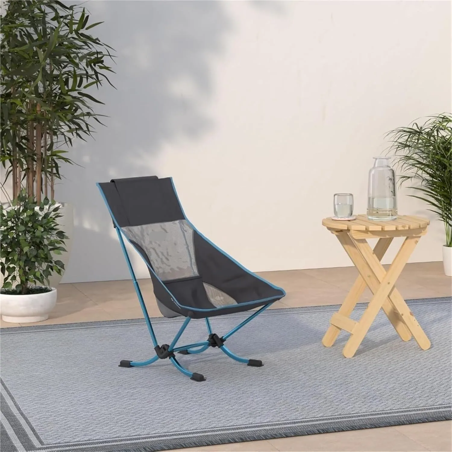 Folding Chair Beach Chair Lightweight, Lower-Profile, Compact, Collapsible Camping Chair(Blue Mesh)