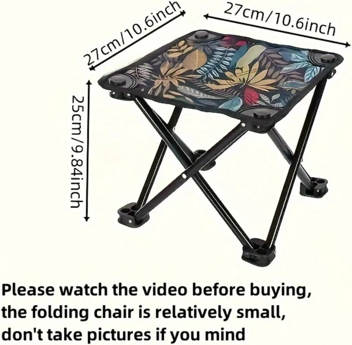 Folding Chair Ultra-Compact Folding Stool for Outdoor Adventures(Leaves with Bag)