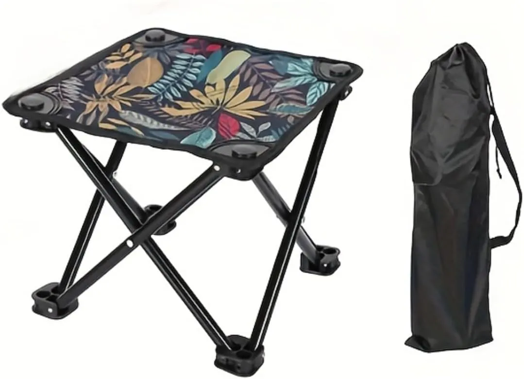 Folding Chair Ultra-Compact Folding Stool for Outdoor Adventures(Leaves with Bag)