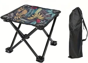 Folding Chair Ultra-Compact Folding Stool for Outdoor Adventures(Leaves with Bag)