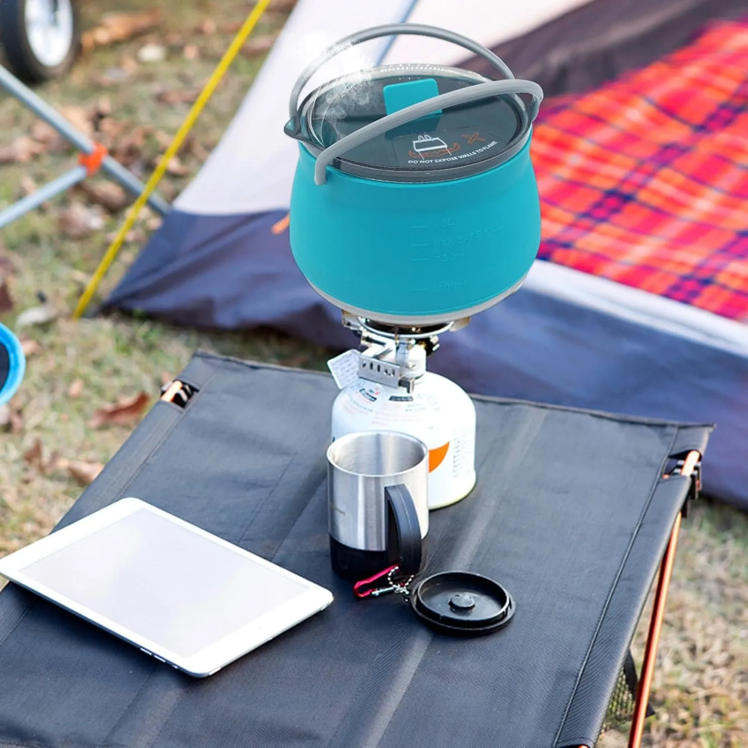 Folding Kettle, Collapsible Water Kettle - Camping Boiling Water Pot | Camping Travel Kettle Portable Kettle for Boiling Water, Tea and Coffee,